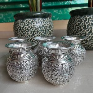 Antique German Silver Kalasham/Kalash, Medium Size, 4" - Image 2