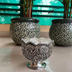 Antique German Silver Stand Bowl 6" - Image 2