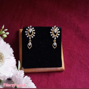 ELEGANT DROP EARRINGS WITH DIAMOND ACCENTS - Image 2