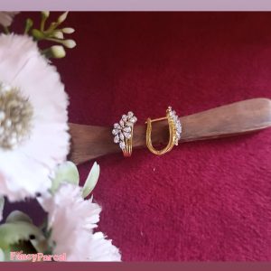 CZ HALF-HOOP EARRINGS - Image 2