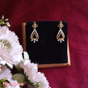 CZ TEARDROP DANGLER EARRINGS - DELICATE SPARKLE - Image 1