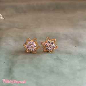 EMERALD AND LEAF EARRINGS - Image 1