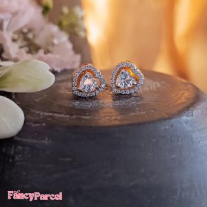 HEART SPARKLING STUD EARRINGS - Image 2