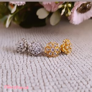 FLOWER SHAPE STUD EARRINGS - Image 2