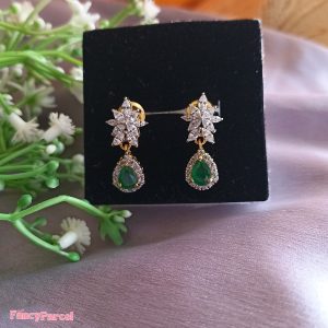 FIERY GREEN LEAF WESTERN LONG EARRINGS - Image 4
