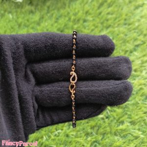 LEAF BLACK BEADS MANGALSUTRA BRACELET - Image 4