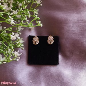 ROUND MARQUIS EARRINGS STUD | DAILY WEAR - Image 1