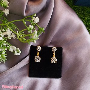 BUTTON EARRING WITH SCREW SAFETY DIAMOND EARRING - Image 1