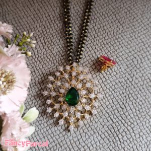 CZ FLORAL PENDANT MANGALSUTRA Regular - Image 2