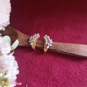 CZ HALF-HOOP EARRINGS - Image 1
