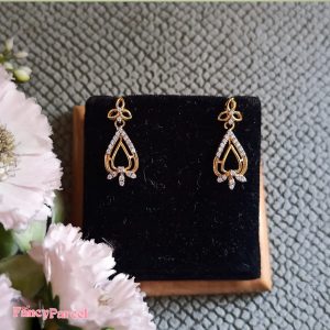 CZ TEARDROP DANGLER EARRINGS - DELICATE SPARKLE - Image 3