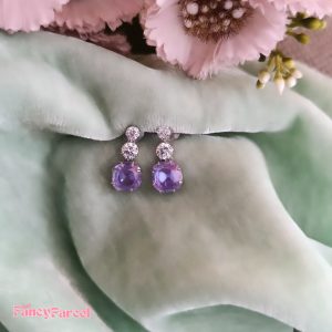 ELEGANT COLORED GEM STUD EARRINGS - Image 2