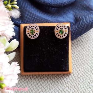 ELEGANT OVAL STONE EARRINGS - Image 1