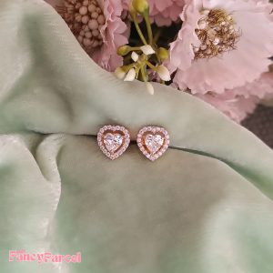 HEART SPARKLING STUD EARRINGS - Image 1