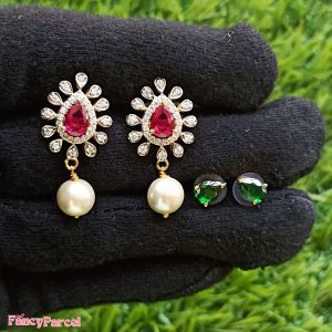 CHANGEABLE STONE EARRINGS - Image 1