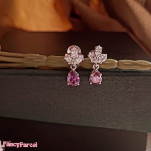 PINK SAPPHIRE DANGLE EARRING - Image 3