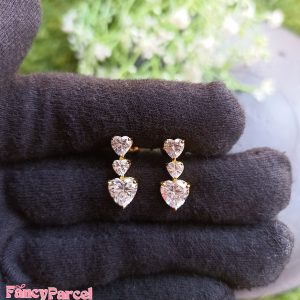 LOVE TRIANGLE HEART STUD - Image 2