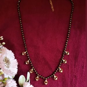 HEART PENDANT BLACK BEAD MANGALSUTRA - Image 3