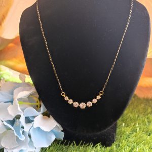 SEVEN SOLITAIRE BLACK BEADS CHAIN MANGALSUTRA - Image 3