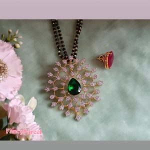 CZ FLORAL PENDANT MANGALSUTRA Regular - Image 3