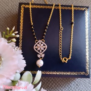 ELEGANT PEARL AND CRYSTAL MANGALSUTRA - Image 3