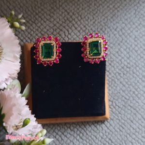 ELEGANT GEMSTONE CLUSTER EARRINGS - Image 1