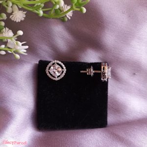 CLUSTER HALO STUD EARRINGS | 925 STERLING SILVER - Image 1