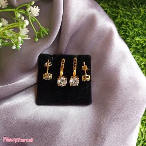 BUTTON EARRING WITH SCREW SAFETY DIAMOND EARRING - Image 2