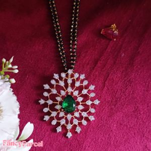 CZ FLORAL PENDANT MANGALSUTRA Regular - Image 1