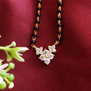 BLACK BEADS MANGALSUTRA | 925 STERLING SILVER - Image 1