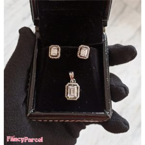 ZIRCON DIAMOND PENDANT & EARRINGS SET - Image 1