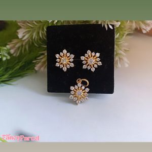 ZIRCON DIAMOND PENDANT & EARRINGS SET - Image 4