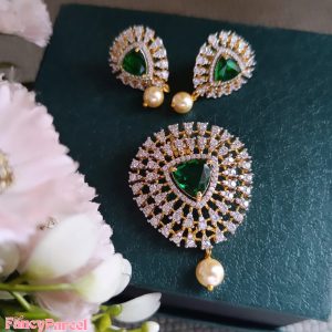 ELEGANT STONE PENDANT AND EARRING SET - Image 2