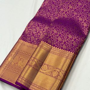 Kanchipuram Pure Handloom Silk/Pattu Saree, certified hologram - Image 1